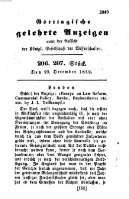 Göttingische gelehrte Anzeigen (Göttingische Zeitungen von gelehrten Sachen) Donnerstag 29. Dezember 1859