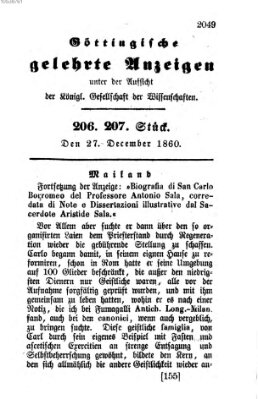 Göttingische gelehrte Anzeigen (Göttingische Zeitungen von gelehrten Sachen) Donnerstag 27. Dezember 1860