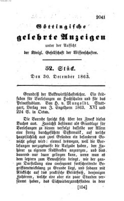 Göttingische gelehrte Anzeigen (Göttingische Zeitungen von gelehrten Sachen) Mittwoch 30. Dezember 1863