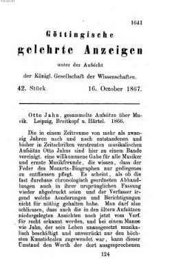 Göttingische gelehrte Anzeigen (Göttingische Zeitungen von gelehrten Sachen) Mittwoch 16. Oktober 1867