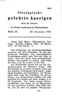 Göttingische gelehrte Anzeigen (Göttingische Zeitungen von gelehrten Sachen) Mittwoch 28. Dezember 1870