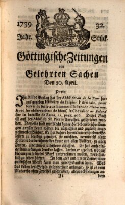 Göttingische Zeitungen von gelehrten Sachen Montag 20. April 1739