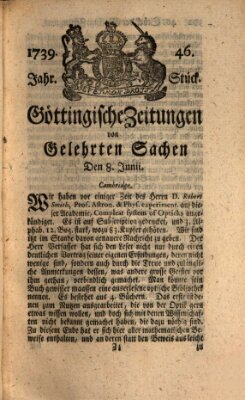 Göttingische Zeitungen von gelehrten Sachen Montag 8. Juni 1739