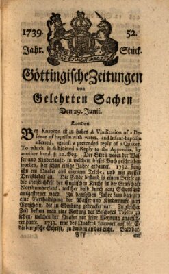 Göttingische Zeitungen von gelehrten Sachen Montag 29. Juni 1739