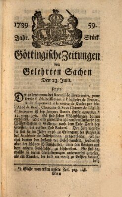 Göttingische Zeitungen von gelehrten Sachen Donnerstag 23. Juli 1739