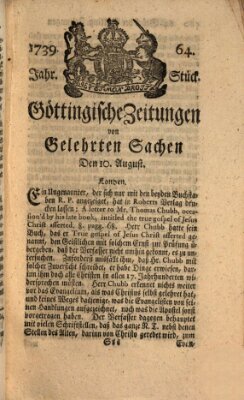 Göttingische Zeitungen von gelehrten Sachen Montag 10. August 1739