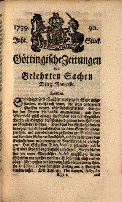 Göttingische Zeitungen von gelehrten Sachen Montag 9. November 1739