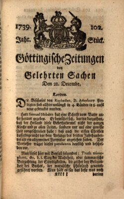 Göttingische Zeitungen von gelehrten Sachen Montag 21. Dezember 1739