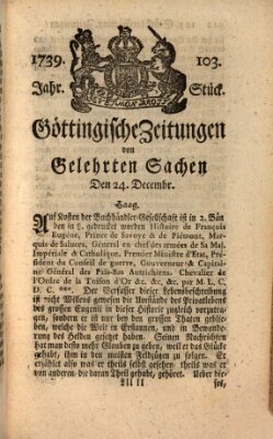 Göttingische Zeitungen von gelehrten Sachen Donnerstag 24. Dezember 1739