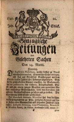 Göttingische Zeitungen von gelehrten Sachen Montag 14. März 1740