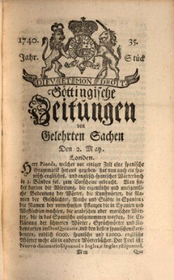 Göttingische Zeitungen von gelehrten Sachen Montag 2. Mai 1740