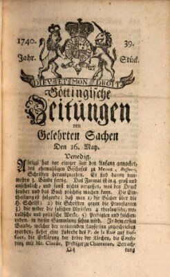 Göttingische Zeitungen von gelehrten Sachen Montag 16. Mai 1740