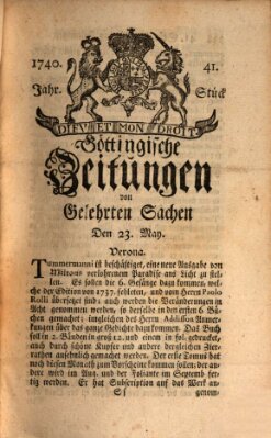 Göttingische Zeitungen von gelehrten Sachen Montag 23. Mai 1740