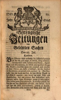 Göttingische Zeitungen von gelehrten Sachen Montag 25. Juli 1740