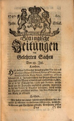 Göttingische Zeitungen von gelehrten Sachen Donnerstag 28. Juli 1740