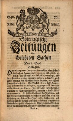 Göttingische Zeitungen von gelehrten Sachen Donnerstag 1. September 1740