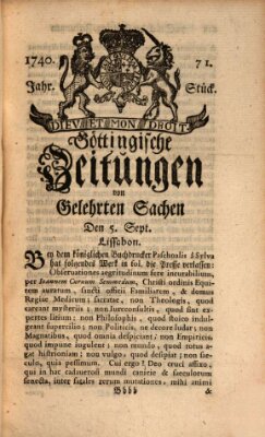 Göttingische Zeitungen von gelehrten Sachen Montag 5. September 1740