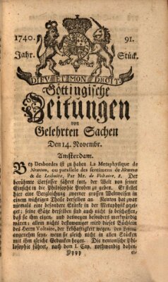 Göttingische Zeitungen von gelehrten Sachen Montag 14. November 1740