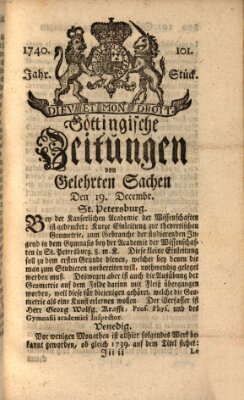 Göttingische Zeitungen von gelehrten Sachen Montag 19. Dezember 1740