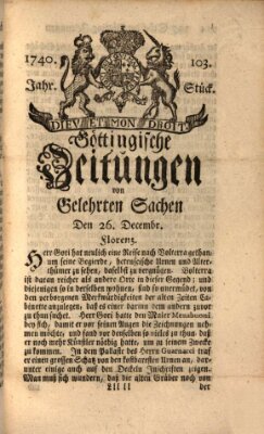 Göttingische Zeitungen von gelehrten Sachen Montag 26. Dezember 1740