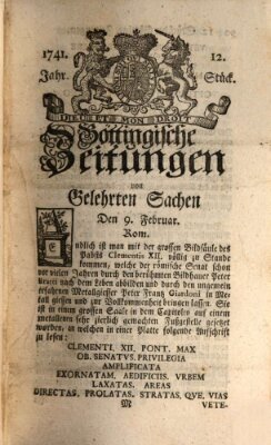 Göttingische Zeitungen von gelehrten Sachen Donnerstag 9. Februar 1741