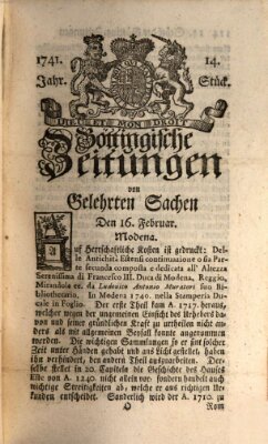 Göttingische Zeitungen von gelehrten Sachen Donnerstag 16. Februar 1741