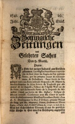 Göttingische Zeitungen von gelehrten Sachen Donnerstag 9. März 1741