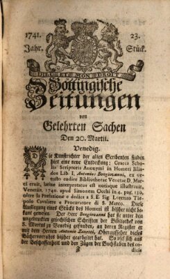 Göttingische Zeitungen von gelehrten Sachen Montag 20. März 1741