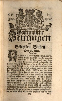 Göttingische Zeitungen von gelehrten Sachen Donnerstag 13. April 1741