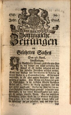 Göttingische Zeitungen von gelehrten Sachen Donnerstag 27. April 1741