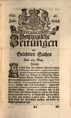 Göttingische Zeitungen von gelehrten Sachen Montag 22. Mai 1741