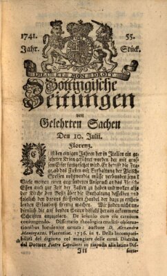 Göttingische Zeitungen von gelehrten Sachen Montag 10. Juli 1741