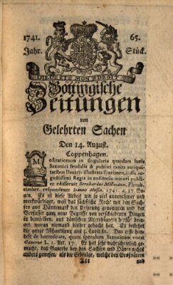 Göttingische Zeitungen von gelehrten Sachen Montag 14. August 1741