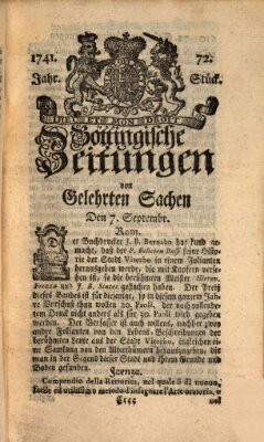 Göttingische Zeitungen von gelehrten Sachen Donnerstag 7. September 1741