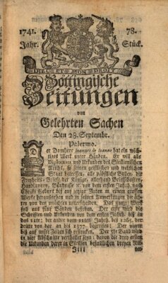 Göttingische Zeitungen von gelehrten Sachen Donnerstag 28. September 1741