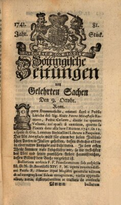 Göttingische Zeitungen von gelehrten Sachen Montag 9. Oktober 1741