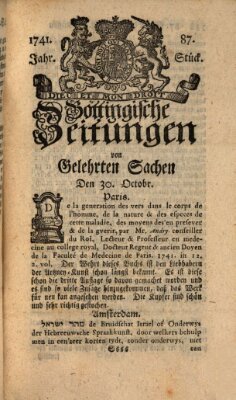 Göttingische Zeitungen von gelehrten Sachen Montag 30. Oktober 1741