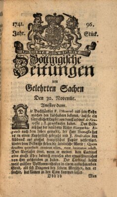 Göttingische Zeitungen von gelehrten Sachen Donnerstag 30. November 1741