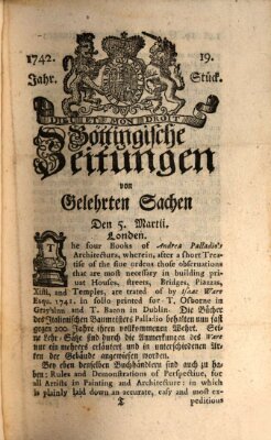 Göttingische Zeitungen von gelehrten Sachen Montag 5. März 1742