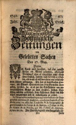 Göttingische Zeitungen von gelehrten Sachen Donnerstag 17. Mai 1742