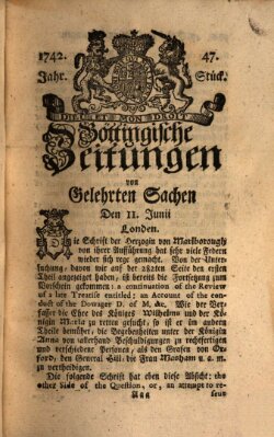 Göttingische Zeitungen von gelehrten Sachen Montag 11. Juni 1742