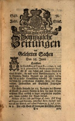 Göttingische Zeitungen von gelehrten Sachen Montag 25. Juni 1742