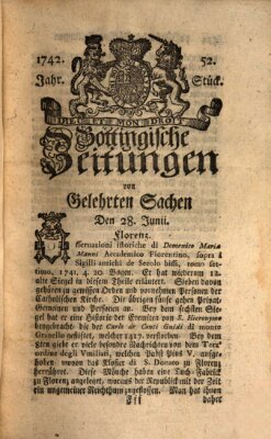 Göttingische Zeitungen von gelehrten Sachen Donnerstag 28. Juni 1742