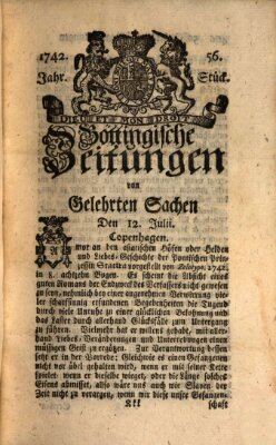 Göttingische Zeitungen von gelehrten Sachen Donnerstag 12. Juli 1742