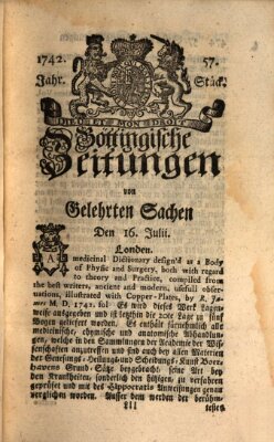 Göttingische Zeitungen von gelehrten Sachen Montag 16. Juli 1742