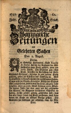 Göttingische Zeitungen von gelehrten Sachen Donnerstag 2. August 1742