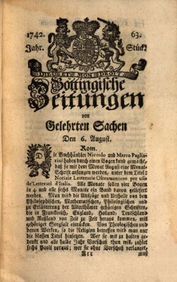 Göttingische Zeitungen von gelehrten Sachen Montag 6. August 1742