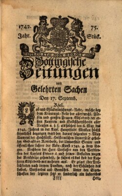 Göttingische Zeitungen von gelehrten Sachen Montag 17. September 1742