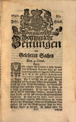 Göttingische Zeitungen von gelehrten Sachen Donnerstag 4. Oktober 1742