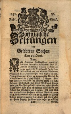 Göttingische Zeitungen von gelehrten Sachen Donnerstag 25. Oktober 1742